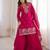 Women's Gorgeous Embroidery Work Crunchy Silk Fabric Straight Kurta Sharara and Dupatta Set