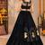 Black  Color Stylish Lehenga With Golden "Kalash" Patch Work- full stitched free size
