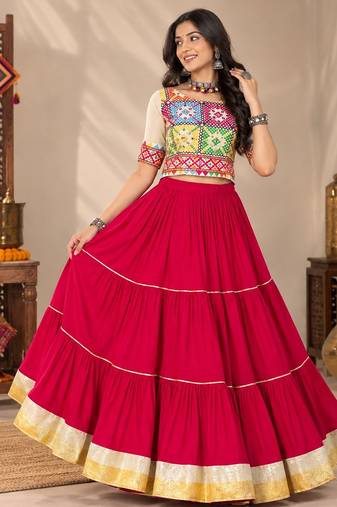 Traditional Gujarati Garba Chaniya Choli - full stitched free size