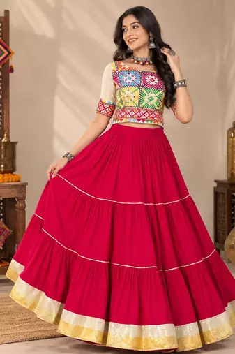 Traditional Gujarati Garba Chaniya Choli - full stitched free size