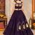 Purple Color Stylish Lehenga With Golden "Kalash" Patch Work- full stitched free size