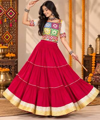 Traditional Gujarati Garba Chaniya Choli - full stitched free size 2