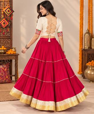 Traditional Gujarati Garba Chaniya Choli - full stitched free size 3