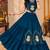 Tealblue Color Stylish Lehenga With Golden "Kalash" Patch Work- full stitched free size