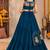 Tealblue Color Stylish Lehenga With Golden "Kalash" Patch Work- full stitched free size
