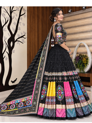 Muslin Cotton Lehenga Choli Set With Mirror Work And Kodi Lace 4