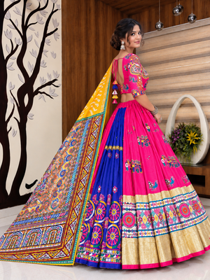 Muslin Cotton Lehenga Choli Set With Mirror Work And  Lace 3