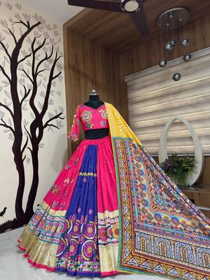 Muslin Cotton Lehenga Choli Set With Mirror Work And  Lace 4