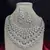 Green Stone Kundan Bridal Necklace Set, Silver Tone Indian Jewelry