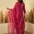 Women’s cherry red silk straight kurta pent dupatta sets