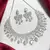 Silver Crystal Bridal Necklace & Earrings Set, Indian Wedding Jewelry, Prom Statement Choker