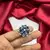 Pear Cut Blue Sapphire Floral Cocktail Ring Victorian Style