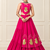 Rani Pink Navratri Rayon Cotton Lehenga Set with Kalash Patch Work