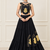 Black Navratri Rayon Cotton Lehenga Set with Kalash Patch Work
