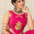 Rani Pink Navratri Rayon Cotton Lehenga Set with Kalash Patch Work