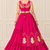 Rani Pink Navratri Rayon Cotton Lehenga Set with Kalash Patch Work