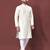 CREAM HEAVY EMBROIDERY WHITE THREAD WORK MENS KURTA PAJAMA SET