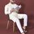 CREAM HEAVY EMBROIDERY WHITE THREAD WORK MENS KURTA PAJAMA SET