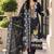 Black Embroidered Pure Cotton Straight Suit with Organza Dupatta Cut Work Ethnic Wear