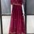 Wine Embroidered Georgette Anarkali Gown  Flared Style Party Wear Ethnic Dress