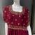 Wine Embroidered Georgette Anarkali Gown  Flared Style Party Wear Ethnic Dress