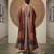 Peach yellow jaquard pure cotton long kurti with dupatta