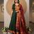 Green jaquard pure cotton long kurti with dupatta