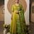 Lemon yellow jaquard pure cotton long kurti with dupatta