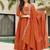 Brown embroidered vichitra silk anarkali kurti dupatta pant set
