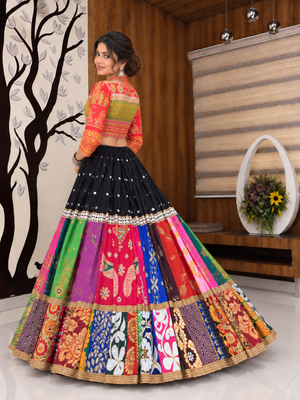 Muslin Cotton Chaniya Choli Set With Mirror Work And Koti 4