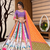 Muslin Cotton Lehenga Choli Set With Digital Print And Mirror Work