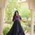 Black kora cotton with multi thread embroidered and real mirror work navratri gown