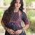 Black kora cotton with multi thread embroidered and real mirror work navratri gown