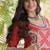 Rust kora cotton with multi thread embroidered and real mirror work navratri gown