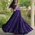 Purple kora cotton with multi thread embroidered and real mirror work navratri gown