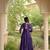 Purple kora cotton with multi thread embroidered and real mirror work navratri gown