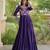 Purple kora cotton with multi thread embroidered and real mirror work navratri gown