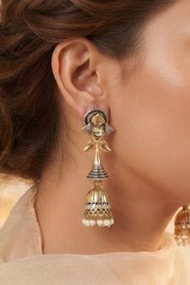 Gold trendy silver plated earrings for women 2