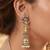 Gold trendy silver plated earrings for women