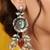 Green trendy silver plated earrings for women