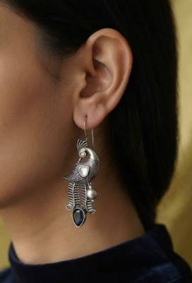 Silver trendy silver plated earrings for women 2
