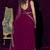 Wine sequin embroidery work georgette designer saree for women
