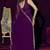 Purple sequin embroidery work georgette designer saree for women