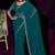 Teal blue sequin embroidery work georgette designer saree for women