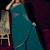 Teal blue sequin embroidery work georgette designer saree for women