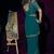 Teal blue sequin embroidery work georgette designer saree for women