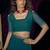 Teal blue sequin embroidery work georgette designer saree for women