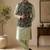 Men's silk green embroidery kurta-jacket-set