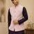 Men's silk maroon embroidery kurta-jacket-set