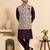 Men's silk maroon embroidery kurta-jacket-set